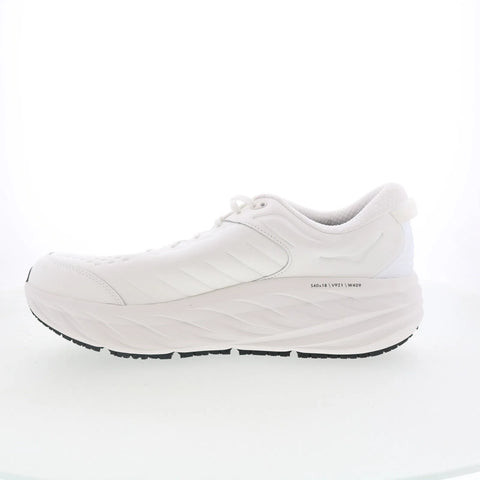 Hoka Bondi SR Wide 1129350-FTFR Mens White Wide Athletic Running Shoes