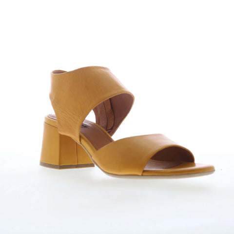 Miz Mooz Bonnette Womens Brown Leather Zipper Heeled Sandals Shoes