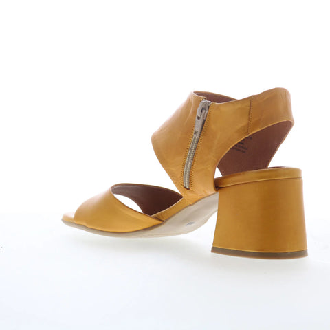 Miz Mooz Bonnette Womens Brown Leather Zipper Heeled Sandals Shoes