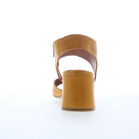 Miz Mooz Bonnette Womens Brown Leather Zipper Heeled Sandals Shoes