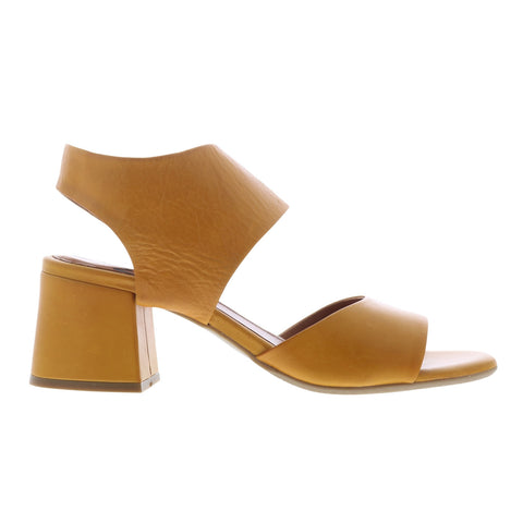 Miz Mooz Bonnette Womens Brown Leather Zipper Heeled Sandals Shoes