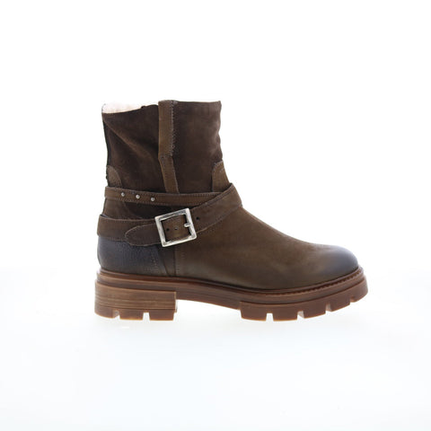 Miz Mooz Bonney Womens Brown Leather Zipper Casual Dress Boots