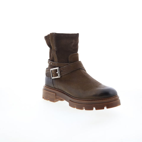 Miz Mooz Bonney Womens Brown Leather Zipper Casual Dress Boots