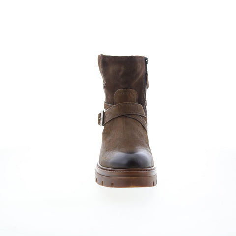 Miz Mooz Bonney Womens Brown Leather Zipper Casual Dress Boots