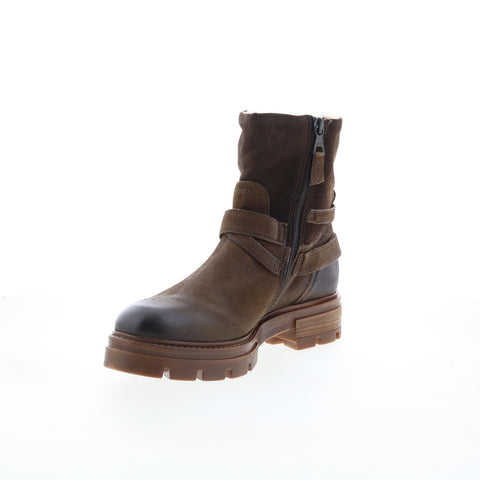 Miz Mooz Bonney Womens Brown Leather Zipper Casual Dress Boots