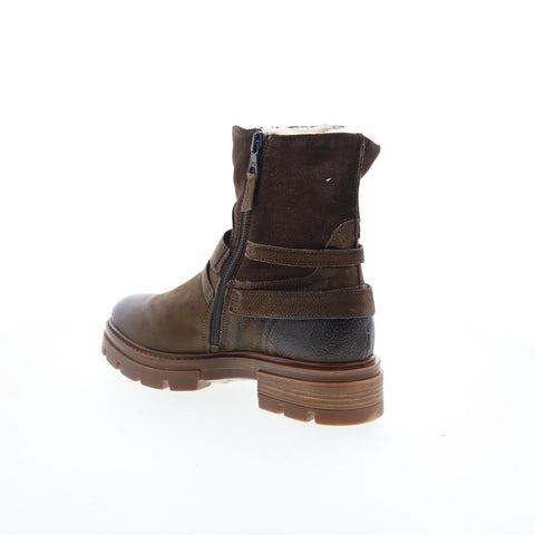 Miz Mooz Bonney Womens Brown Leather Zipper Casual Dress Boots