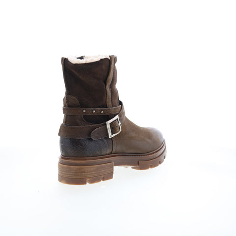 Miz Mooz Bonney Womens Brown Leather Zipper Casual Dress Boots