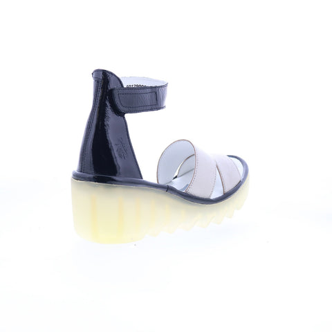 Fly London Bono BONO290FLY-006 Womens White Leather Wedges Sandals Shoes