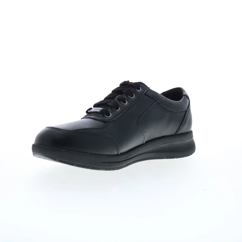 Revere Boston Womens Black Wide Leather Lifestyle Sneakers Shoes