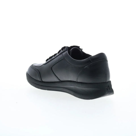 Revere Boston Womens Black Wide Leather Lifestyle Sneakers Shoes