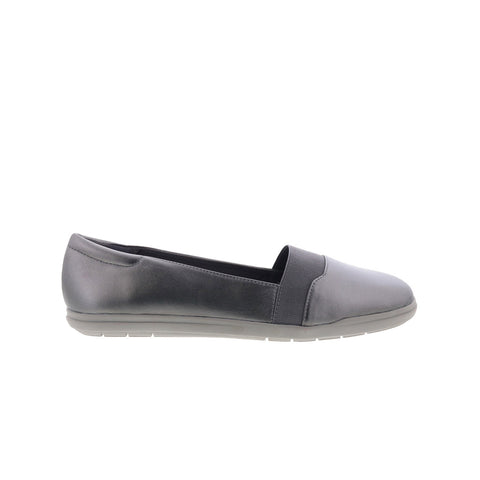 Easy Spirit Bounce SEBOUNCE Womens Gray Leather Loafer Flats Shoes