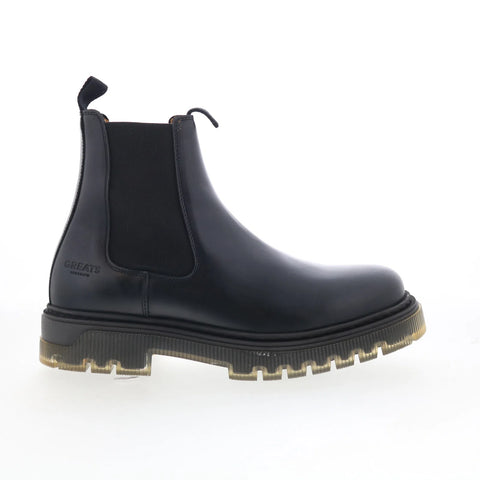 Greats Bowery Chelsea BOWC01SG-CUQ Mens Black Leather Slip On Chelsea Boots