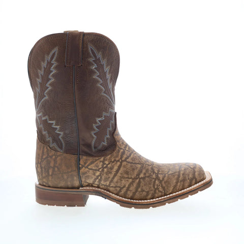 Tony Lama Bowie 11" Square Toe Made In USA Mens Brown Wide Western Boots