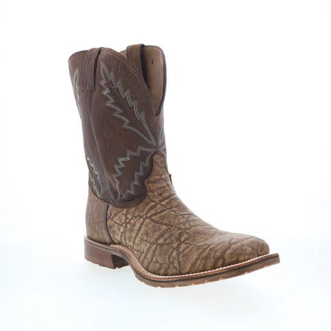Tony Lama Bowie 11" Square Toe Made In USA Mens Brown Wide Western Boots