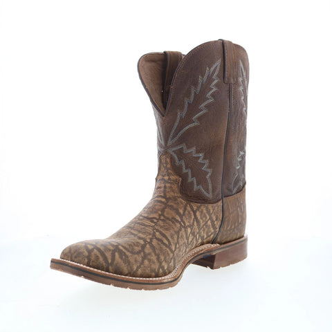 Tony Lama Bowie 11" Square Toe Made In USA Mens Brown Wide Western Boots