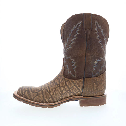 Tony Lama Bowie 11" Square Toe Made In USA Mens Brown Wide Western Boots