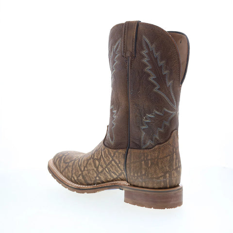 Tony Lama Bowie 11" Square Toe Made In USA Mens Brown Wide Western Boots