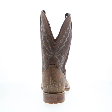 Tony Lama Bowie 11" Square Toe Made In USA Mens Brown Wide Western Boots