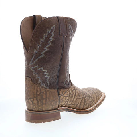Tony Lama Bowie 11" Square Toe Made In USA Mens Brown Wide Western Boots