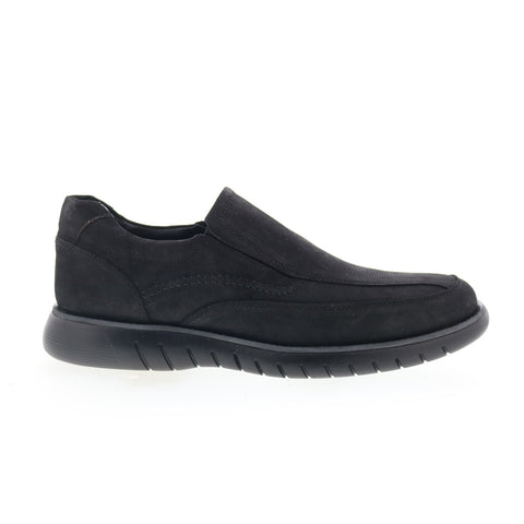 Studio Belvedere Bozen Mens Black Leather Loafers & Slip Ons Casual Shoes