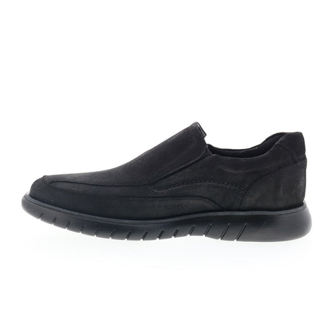 Studio Belvedere Bozen Mens Black Leather Loafers & Slip Ons Casual Shoes