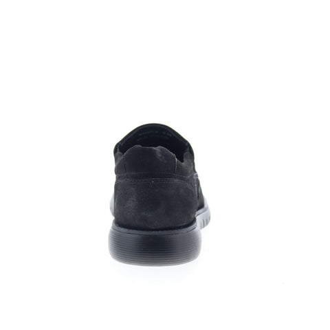 Studio Belvedere Bozen Mens Black Leather Loafers & Slip Ons Casual Shoes