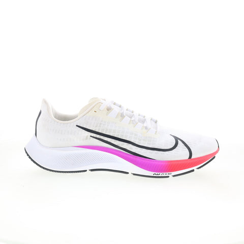 Nike Air Zoom Pegasus 37 BQ9646-103 Mens White Canvas Athletic Running Shoes