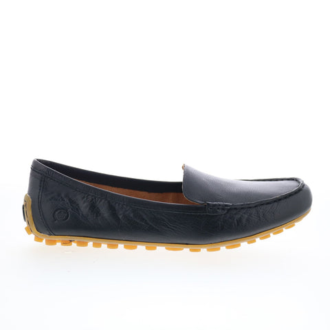 Born Axona BR0000203 Womens Black Leather Slip On Loafer Flats Shoes
