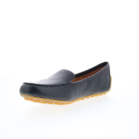 Born Axona BR0000203 Womens Black Leather Slip On Loafer Flats Shoes