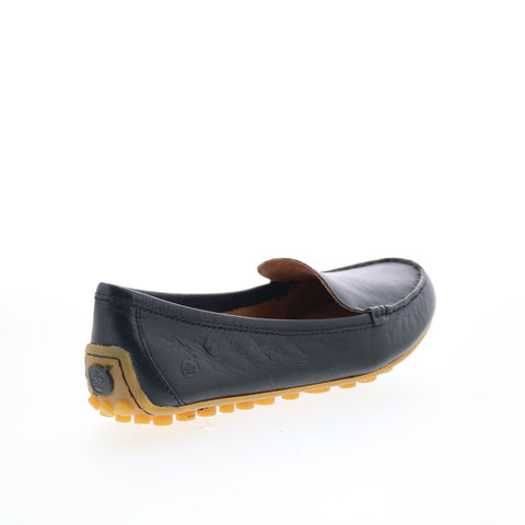 Born Axona BR0000203 Womens Black Leather Slip On Loafer Flats Shoes
