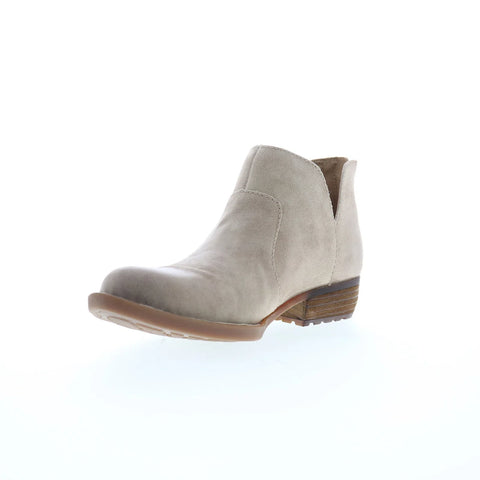 Born Kerri BR0012079 Womens Gray Leather Zipper Ankle & Booties Boots
