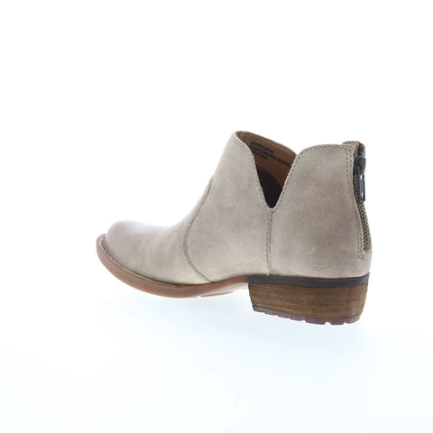 Born Kerri BR0012079 Womens Gray Leather Zipper Ankle & Booties Boots