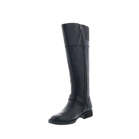 Born Braydon BR0012403 Womens Black Leather Zipper Knee High Boots