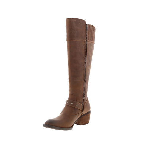 Born Alize BR0015706 Womens Brown Leather Zipper Knee High Boots