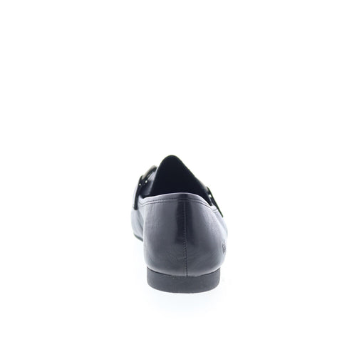 Born Beca BR0018603 Womens Black Leather Slip On Ballet Flats Shoes