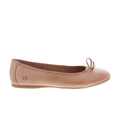 Born Brin BR0018775 Womens Beige Leather Slip On Ballet Flats Shoes