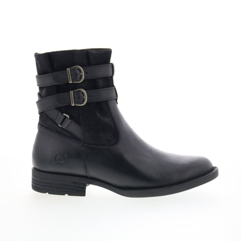Born Brynne BR0026300 Womens Black Leather Zipper Casual Dress Boots