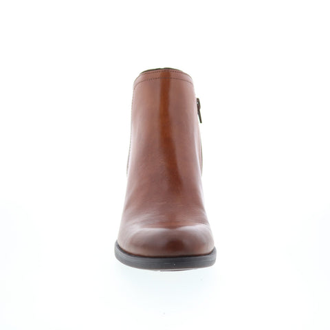 Born Olivia BR0051506 Womens Brown Leather Zipper Ankle & Booties Boots