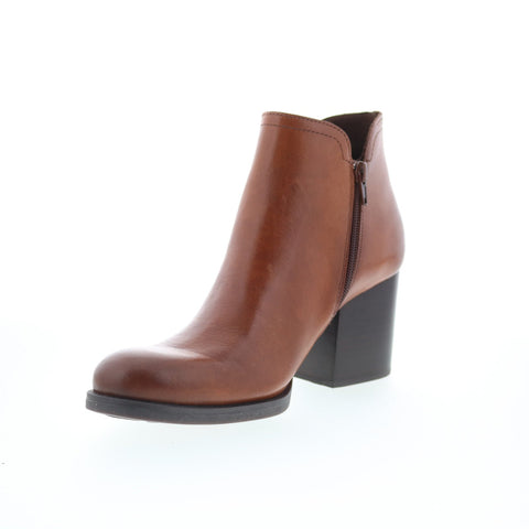 Born Olivia BR0051506 Womens Brown Leather Zipper Ankle & Booties Boots