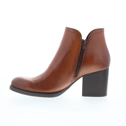 Born Olivia BR0051506 Womens Brown Leather Zipper Ankle & Booties Boots