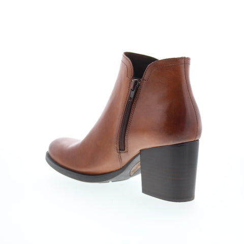 Born Olivia BR0051506 Womens Brown Leather Zipper Ankle & Booties Boots
