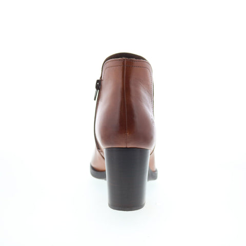 Born Olivia BR0051506 Womens Brown Leather Zipper Ankle & Booties Boots
