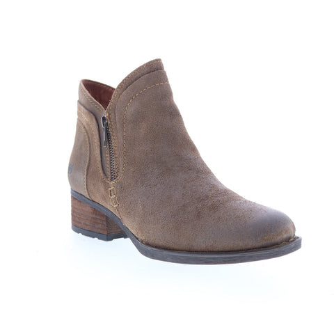 Born Malta ll BR0053855 Womens Brown Suede Zipper Ankle & Booties Boots