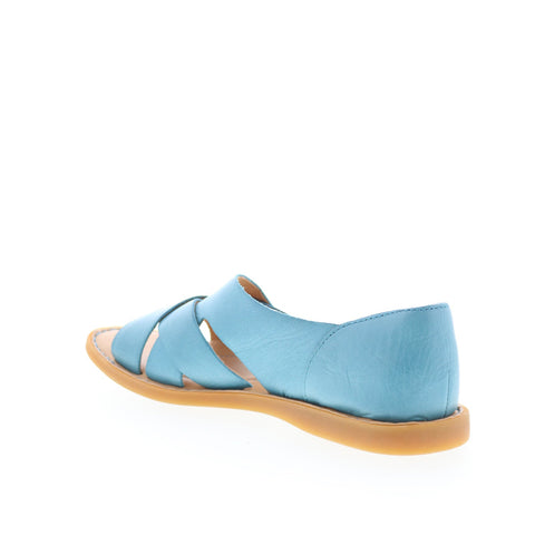 Born Ithica BR0054921 Womens Blue Leather Slip On Strap Sandals Shoes