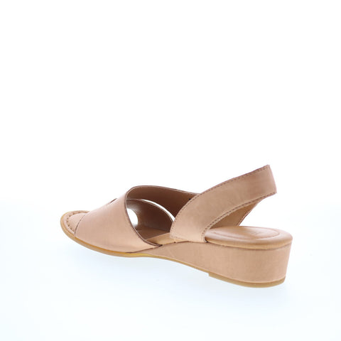 Born Crista BR0055802 Womens Beige Leather Slip On Slingback Sandals Shoes
