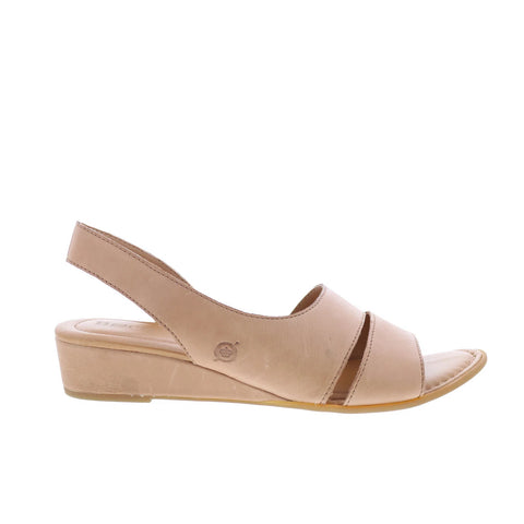Born Crista BR0055802 Womens Beige Leather Slip On Slingback Sandals Shoes