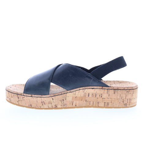 Born Sandra BR0056203 Womens Black Leather Slip On Slingback Sandals Shoes