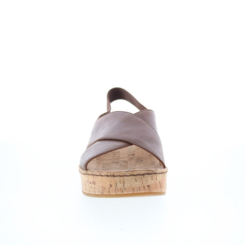 Born Sandra BR0056223 Womens Brown Leather Slip On Slingback Sandals Shoes