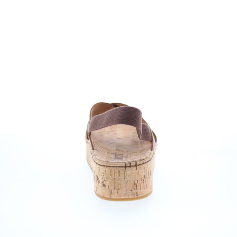 Born Sandra BR0056223 Womens Brown Leather Slip On Slingback Sandals Shoes