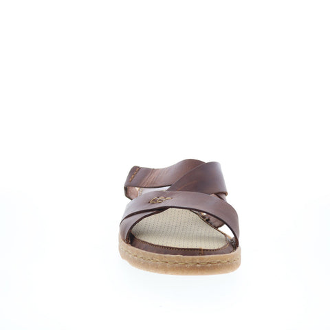 Born Hayka Sport BR0056706 Womens Brown Leather Slip On Slides Sandals Shoes